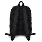 Daemon Luxury Dim Diamonds Artica Blizzard all-over-print backpack with white background and intricate diamond pattern design.