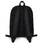 Frosted Diamonds all-over-print backpack by Daemon Luxury featuring a white background and stylish diamond pattern.