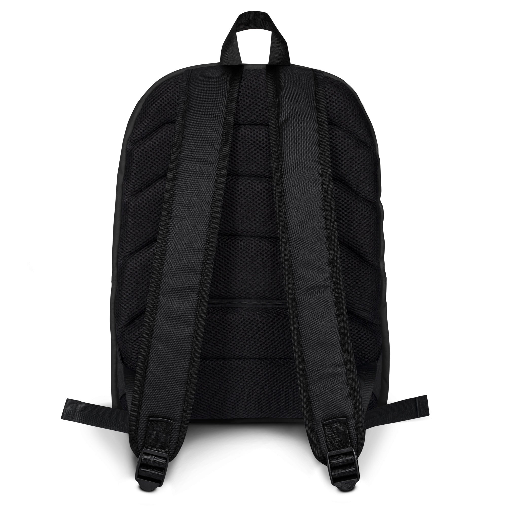 Frosted Diamonds all-over-print backpack by Daemon Luxury featuring a white background and stylish diamond pattern.