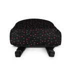 Daemon Luxury Speckled Diamonds NEMESIS backpack with all-over white print and black accents.