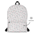 Daemon Luxury Speckled Diamonds Artica Blizzard backpack with all-over white print and stylish design.