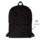 Daemon Luxury Speckled Diamonds NEMESIS backpack with all-over white print, showcasing stylish design and durable material.