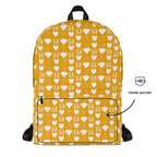 White Daemon Luxury Frosted Diamonds backpack with all-over print featuring geometric diamond patterns.