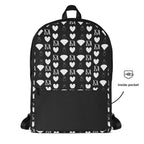 Frosted Diamonds Zaino backpack by Daemon Luxury featuring an all-over white print with sparkling diamond design.