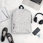 Daemon Luxury Speckled Diamonds Artica Blizzard backpack with white all-over print, featuring a stylish and modern design.