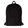 All-over print Daemon Luxury Speckled Diamonds Zaino backpack with white background and adjustable straps.