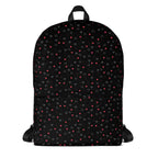 All-over print Daemon Luxury Speckled Diamonds Zaino backpack with white background and adjustable straps.