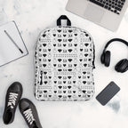 Daemon Luxury Dim Diamonds Artica Blizzard backpack with all-over white print, showcasing stylish and modern design.
