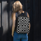 White Daemon Luxury Frosted Diamonds Zaino backpack with all-over diamond print and adjustable straps.