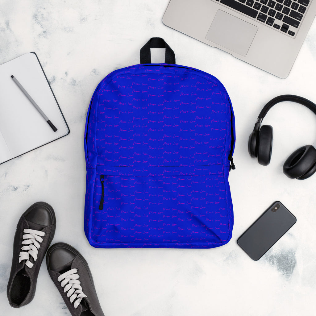 White Picasso Mirrors ELECTRICA Zaino backpack by Daemon Luxury with all-over print, front view showing detailed design.