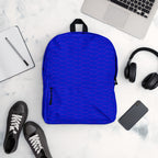 White Picasso Mirrors ELECTRICA Zaino backpack by Daemon Luxury with all-over print, front view showing detailed design.
