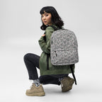 White Daemon Luxury Heartfelt STF (NARDO Scale) backpack with all-over print, front view showing detailed design and branding.