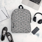 Daemon Luxury Heartfelt STF Zaino backpack with all-over white print, featuring a stylish and spacious design for everyday use.