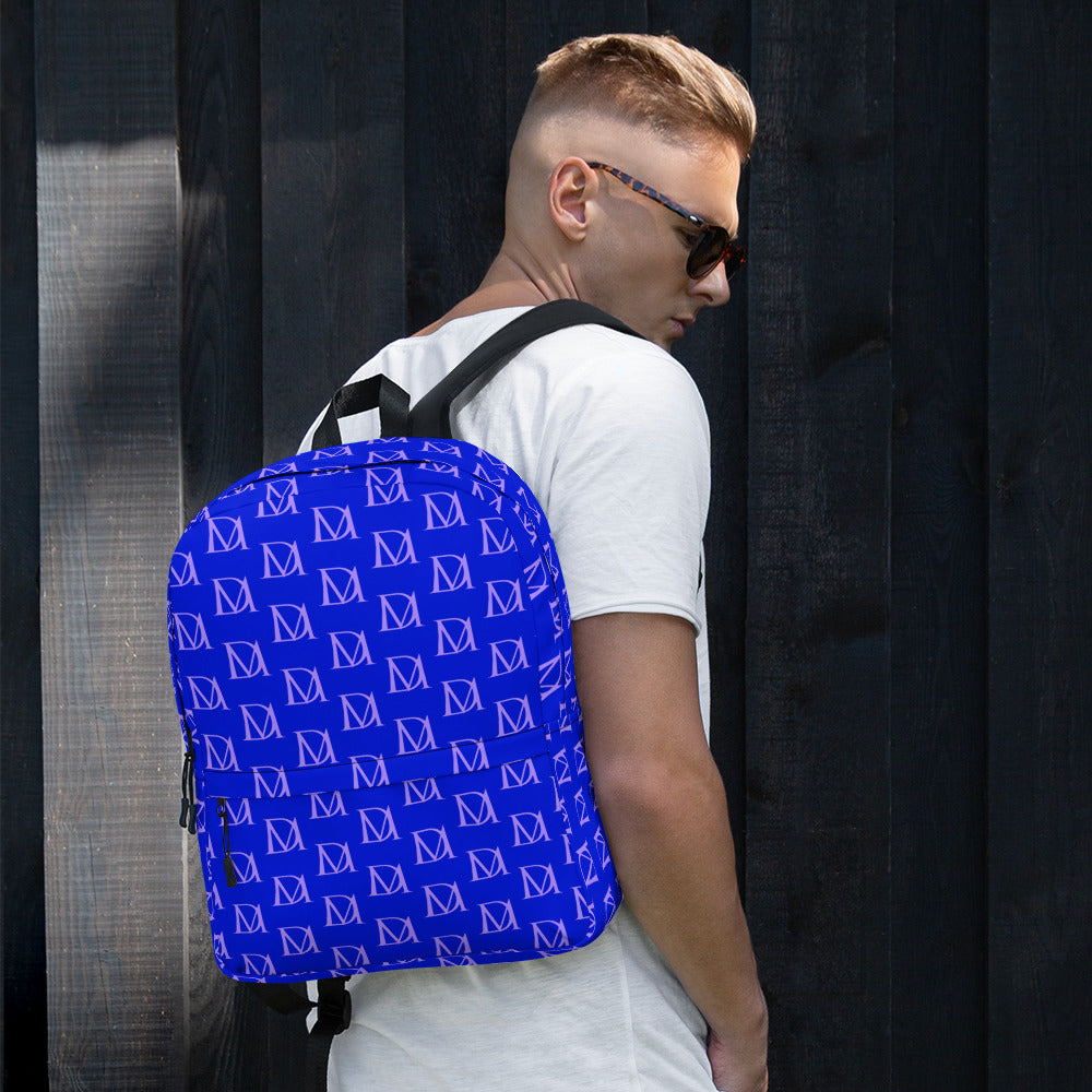 Daemon Luxury ELECTRICA Lilac Relay all-over-print backpack with white background and detailed front view.