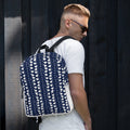 White Daemon Luxury Rings of Transition Frosted Diamonds backpack with all-over print design, front view.