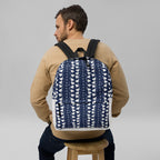 Daemon Luxury Rings of Transition Frosted Diamonds all-over-print backpack with white background and detailed diamond pattern.