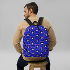 Daemon Luxury ELECTRICA all-over-print backpack with white design, featuring a stylish and functional backpack for everyday use.