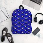 Daemon Luxury ELECTRICA Zaino backpack with all-over white print, featuring a stylish and spacious design for everyday use.