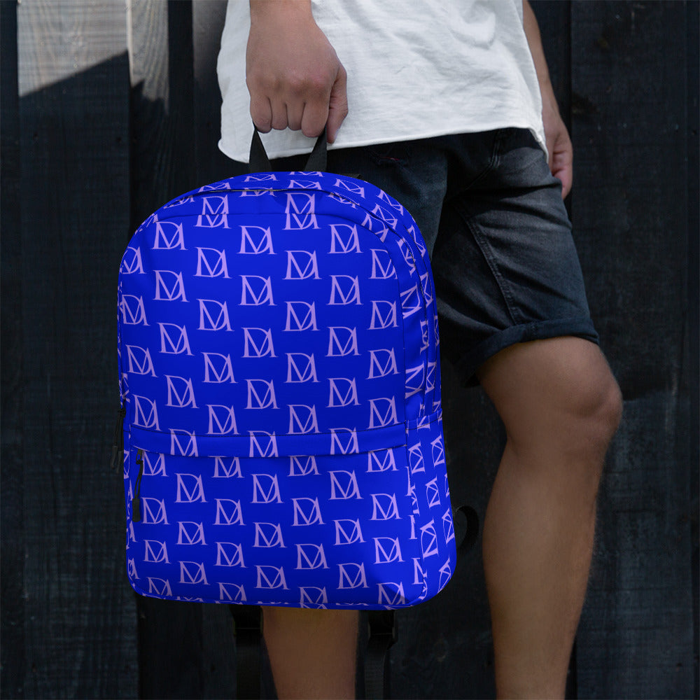 Daemon Luxury Electrica Lilac Relay all-over print backpack with white background and adjustable shoulder straps.