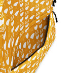 Daemon Luxury Frosted Diamonds Tarmin Honeybees backpack with all-over white print, featuring a stylish and detailed design.