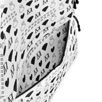 White Daemon Luxury Dim Diamonds Artica Blizzard backpack with all-over diamond pattern and adjustable straps.