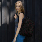 White Daemon Luxury Speckled Diamonds Zaino backpack with all-over print and modern design, shown from the right side.