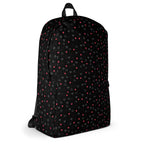 Daemon Luxury Speckled Diamonds NEMESIS backpack with all-over white print and modern design, shown from the right side.