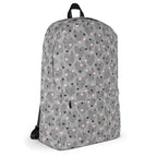 Heartfelt STF Zaino backpack by Daemon Luxury with an all-over white print, stylish and functional for everyday use.