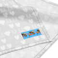 White Frosted Diamonds Artica bandana by Daemon Luxury featuring an all-over diamond pattern on soft fabric.