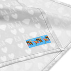 White Frosted Diamonds Artica bandana by Daemon Luxury featuring an all-over diamond pattern on soft fabric.