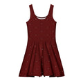 Daemon Luxury Intense KAUR speckled diamonds cotton skater dress with all-over print in white, front view.
