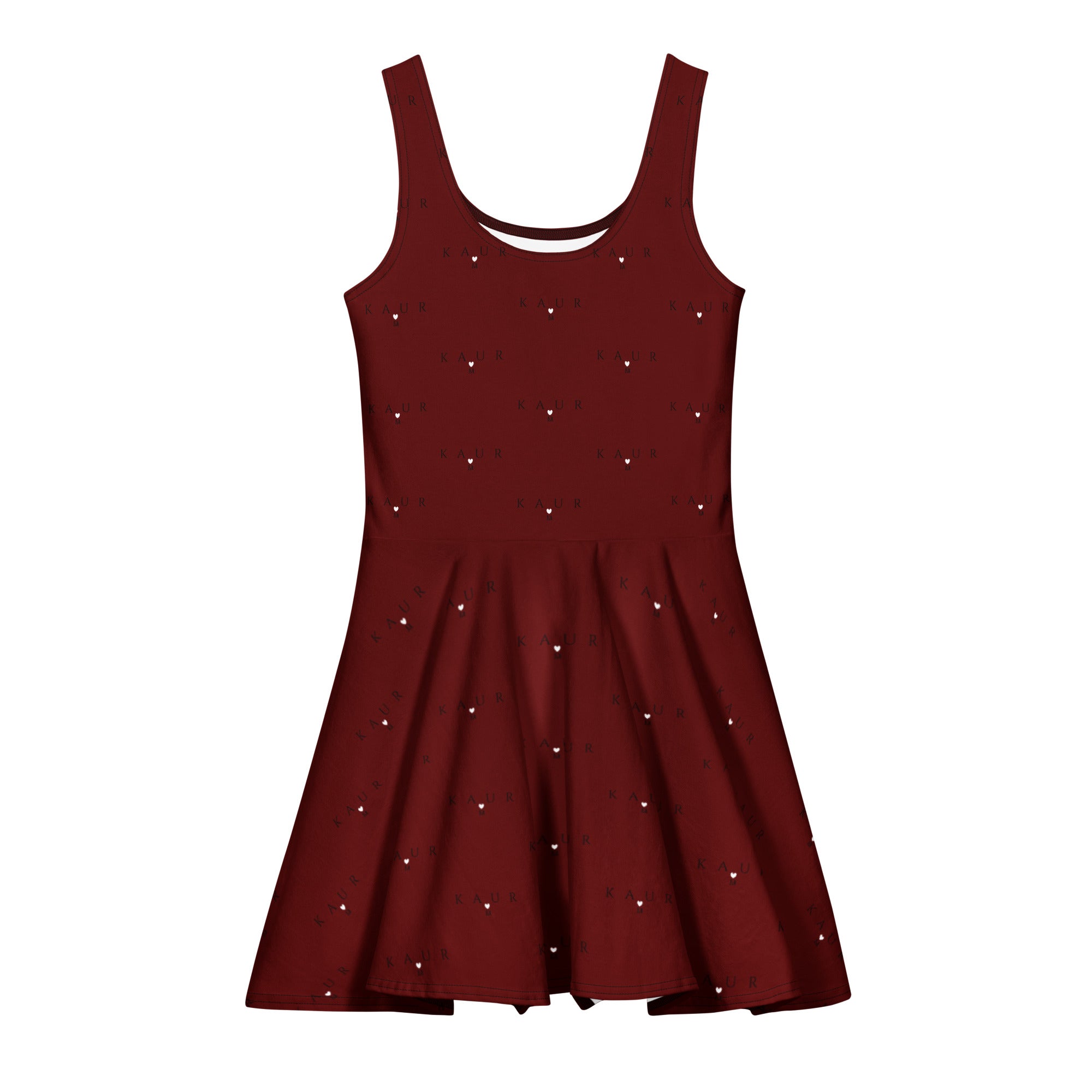 Daemon Luxury Intense KAUR speckled diamonds cotton skater dress with all-over print in white, front view.