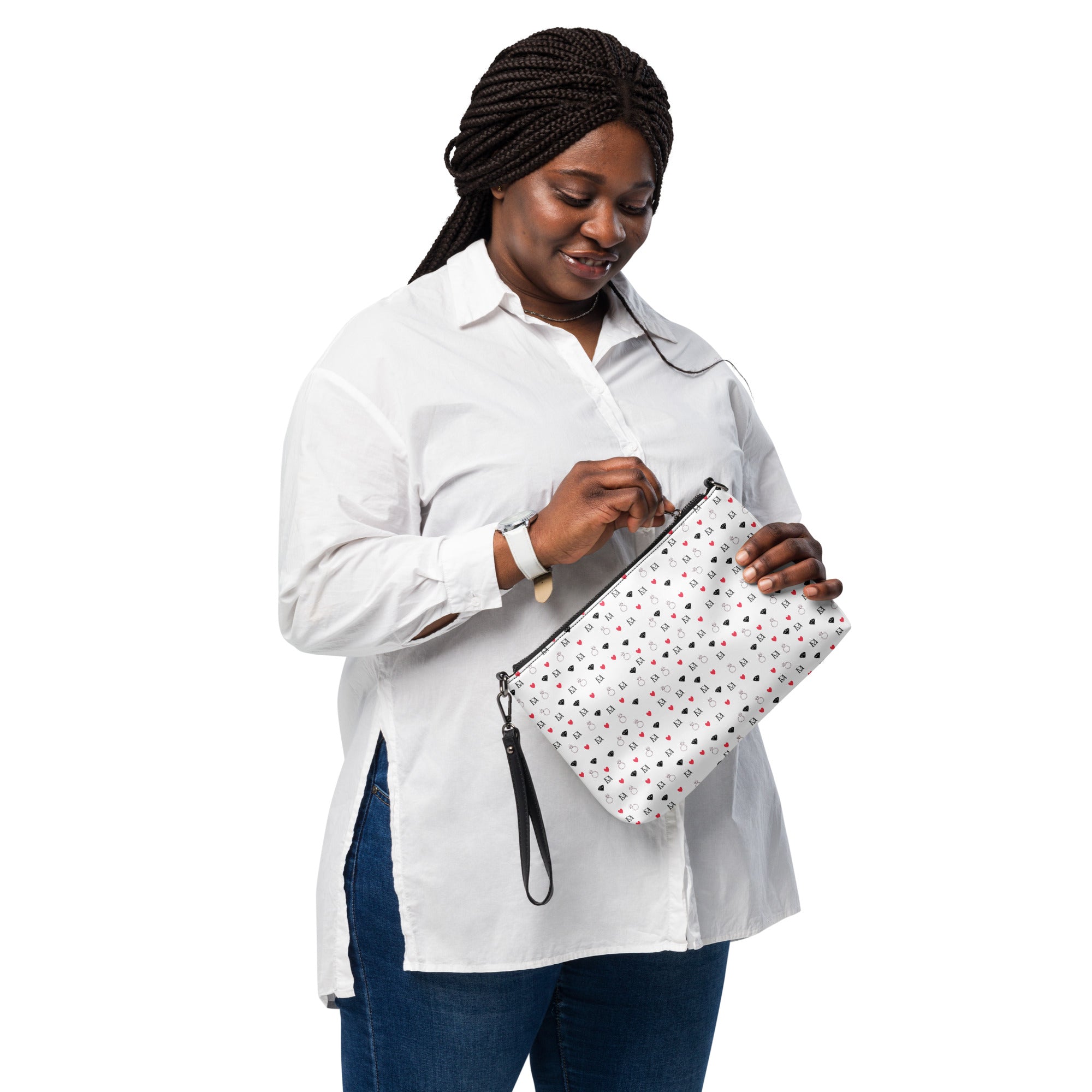 Daemon Luxury Speckled Diamonds Artica Blizzard crossbody bag with all-over black and white speckled diamond print.