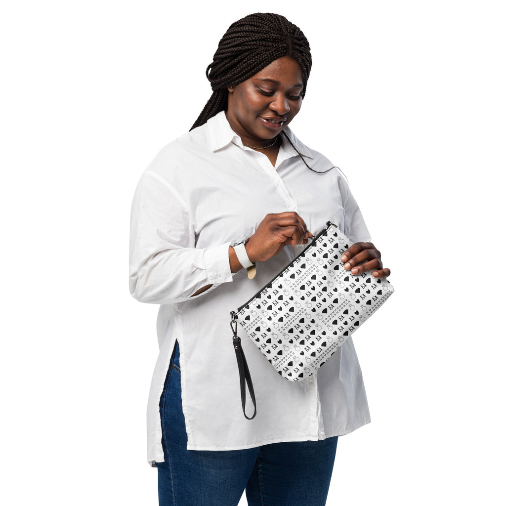 Daemon Luxury Dim Diamonds Artica Blizzard borsone crossbody bag with all-over black and diamond pattern design.