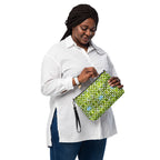 Daemon Luxury Belly Red’s Garden (Rebirth) crossbody bag with all-over black print and adjustable strap.
