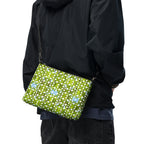 Daemon Luxury Belly Red’s Garden (Rebirth) Borsetta crossbody bag with all-over black print and adjustable strap.