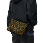 Daemon Luxury Sun Glow California Borsetta crossbody bag with all-over black print, featuring adjustable strap and stylish design.