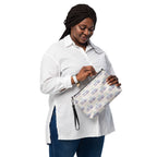 Daemon Luxury Honeybee Intel Forecast Borsetta crossbody bag with all-over black and white bee print, stylish and compact.