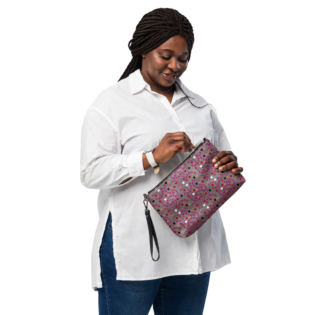 Daemon Luxury Carnival Bay Picasso Mirrors Borsetta crossbody bag with all-over black print and adjustable strap, stylish accessory.