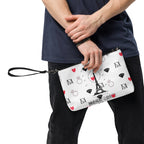 Daemon Luxury Metronome Paris Borsetta crossbody bag with black all-over print, featuring a stylish and compact design.