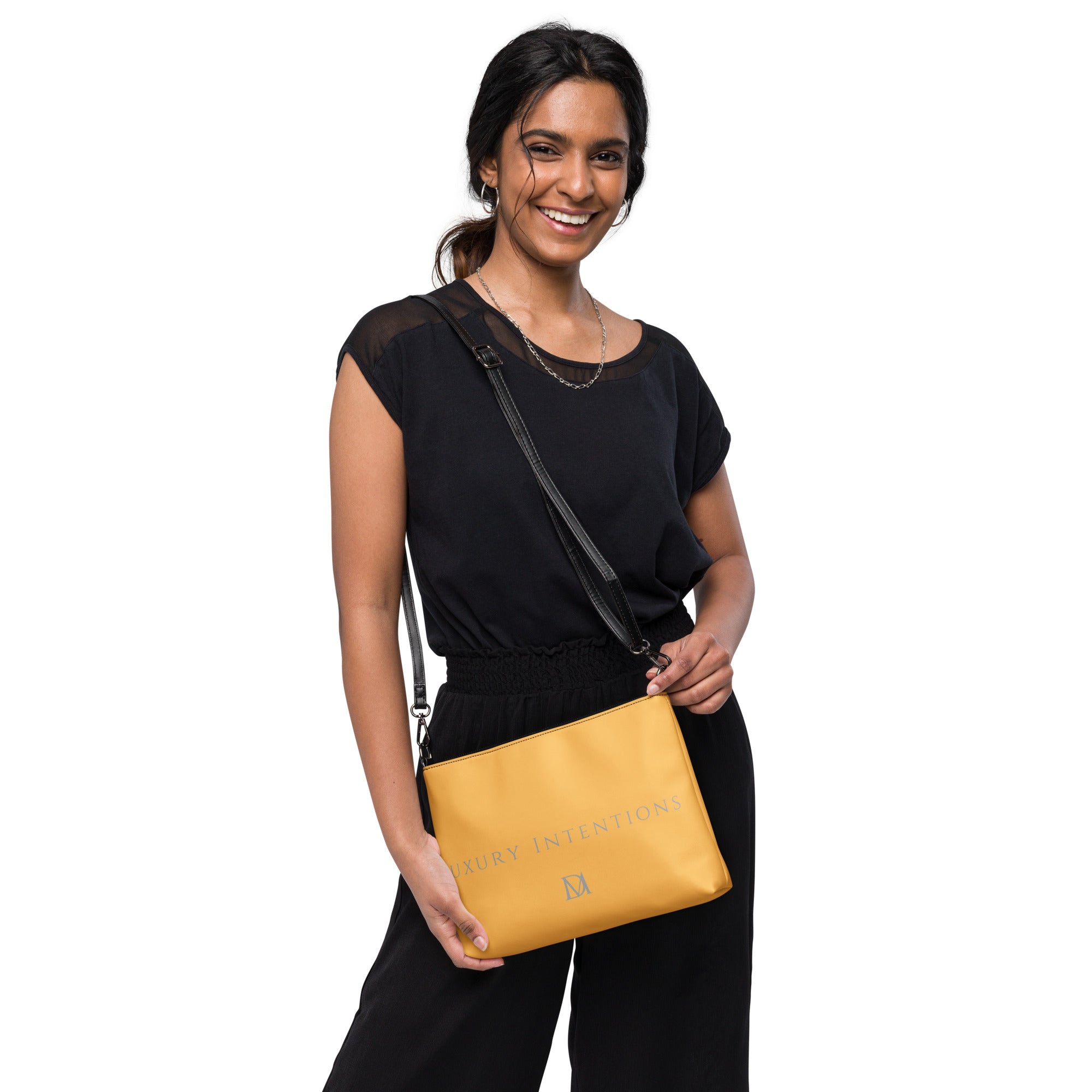 Daemon Luxury Stargaze Minno all-over-print black crossbody bag featuring a starry night sky design.