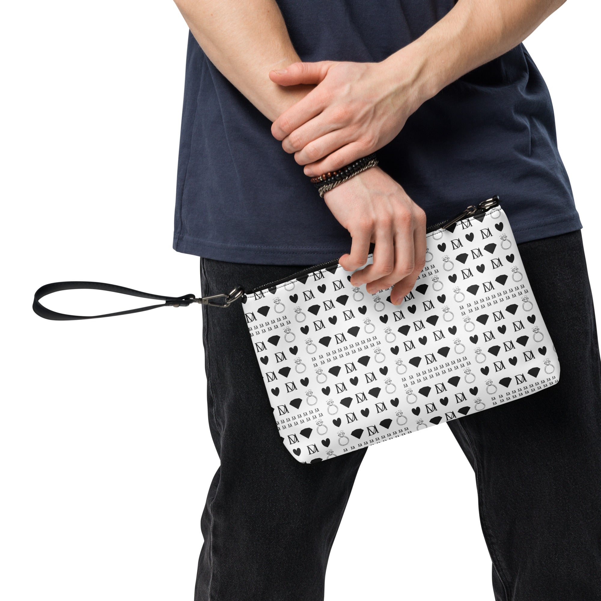 Daemon Luxury Dim Diamonds Artica Blizzard borsone bag with all-over black diamond print and crossbody strap.