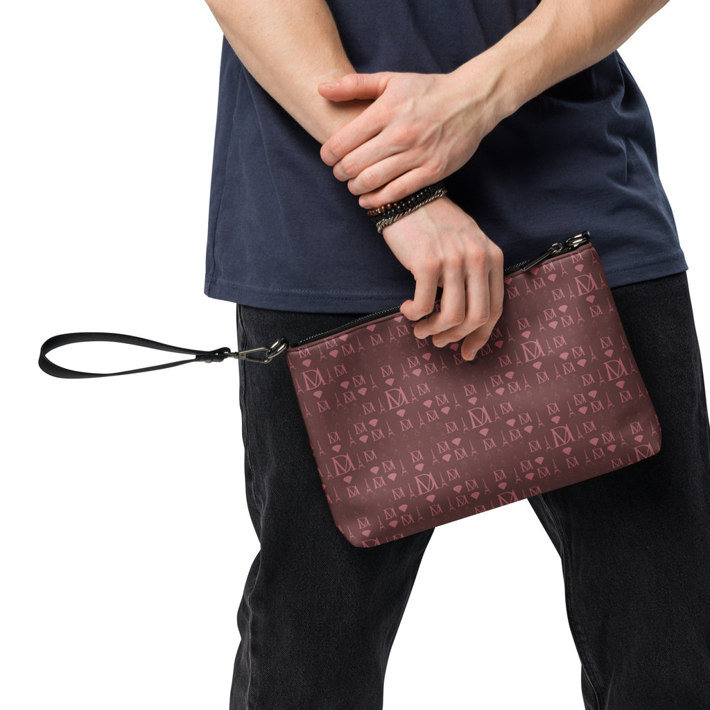 Daemon Luxury Dim Horizon Borsetta crossbody bag with all-over black print, showing the stylish design and adjustable strap.