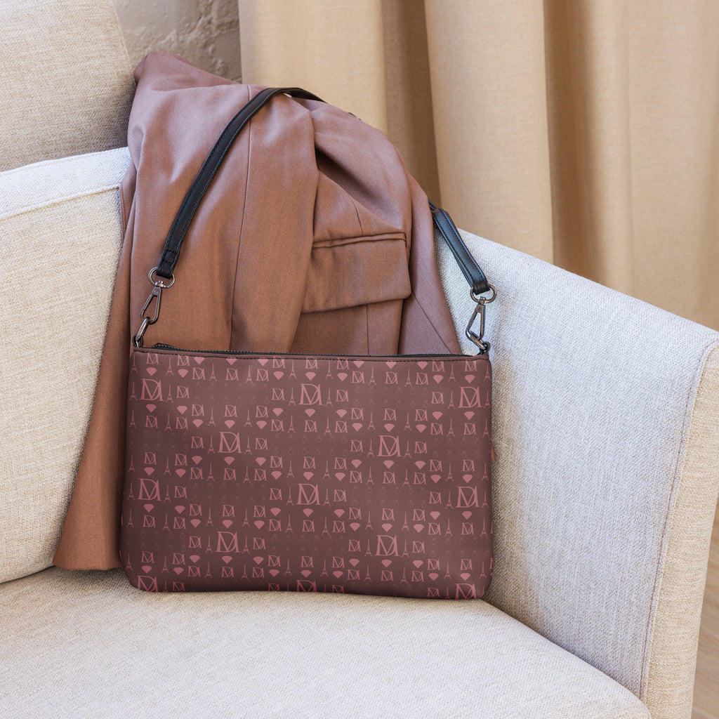 Daemon Luxury Dim Horizon Borsetta crossbody bag with all-over black print, featuring a sleek, compact design and adjustable strap.