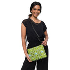 Daemon Luxury Belly Red’s Garden (Rebirth) Borsetta crossbody bag with all-over black floral print, showcasing elegant design and craftsmanship.