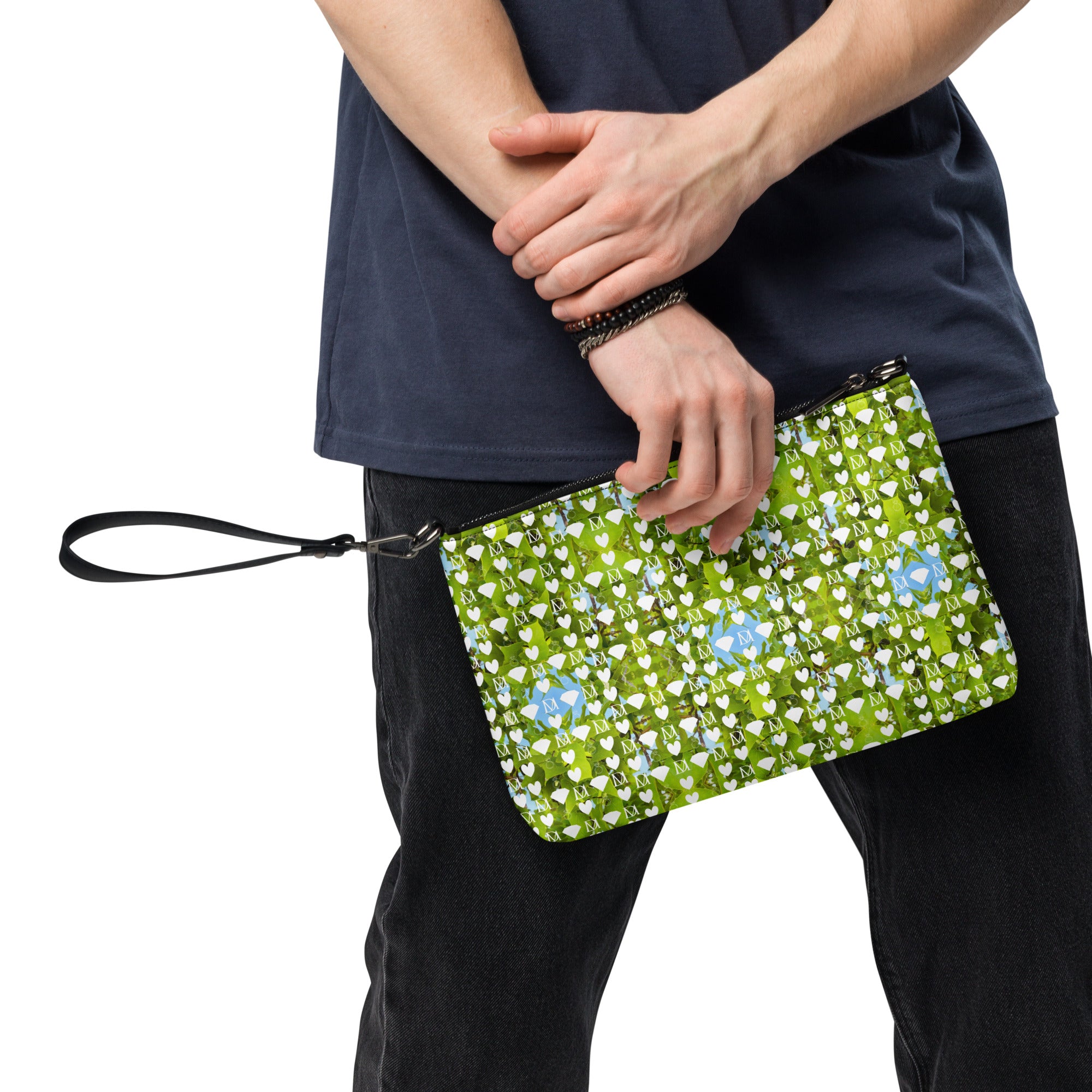 Daemon Luxury Belly Red’s Garden (Rebirth) Borsetta crossbody bag with all-over black floral print and adjustable strap.