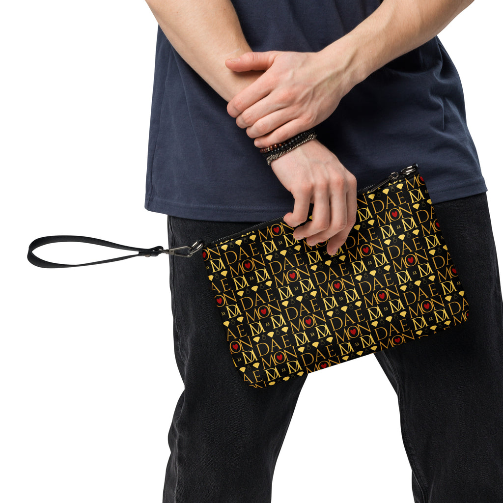 Daemon Luxury Sun Glow California Borsetta crossbody bag with all-over print in black, showing the back view.