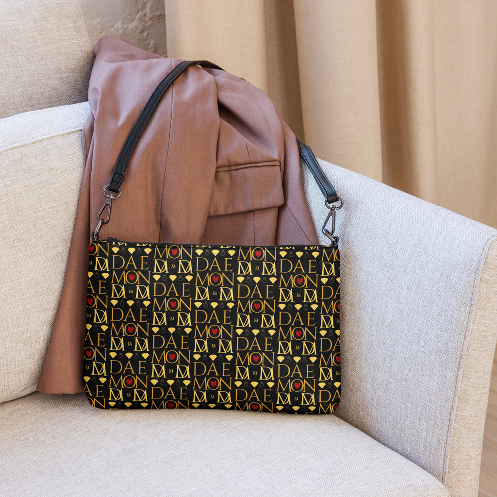 Daemon Luxury Sun Glow California Borsetta crossbody bag with all-over print, black color and stylish design.