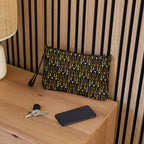 Daemon Luxury Sun Glow California Borsetta crossbody bag with all-over black print and adjustable strap.