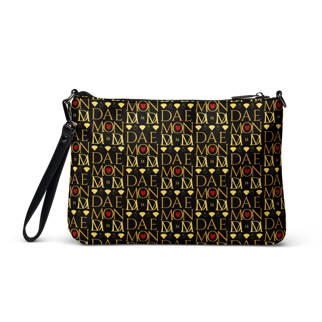 Daemon Luxury Sun Glow California Borsetta crossbody bag with all-over print in black, featuring a stylish and versatile design.